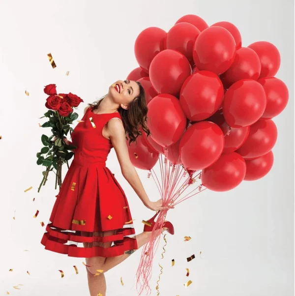 Red Balloons - Red Color Latex (10, 25, 50 and 100) Pieces - Image 2