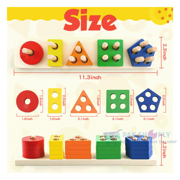 Best Wooden Sorting Shapes Set for Toddlers Kids PakShoply Kids Toys