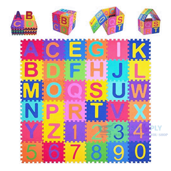 Best 36-Piece Foam Puzzle Mat Alphabet Numbers 2+ PakShoply Kids Toys